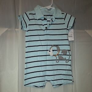 Carter's Light Blue Striped Baby Romper